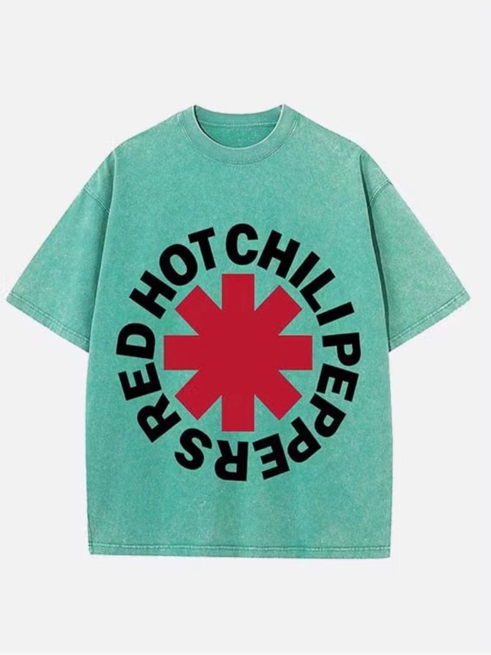 Red Hot Chili Peppers Logo Green Graphic Tee